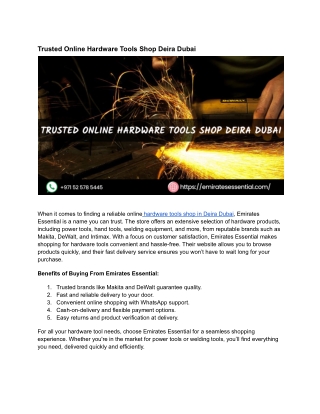 Trusted Online Hardware Tools Shop Deira Dubai