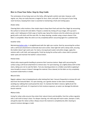 How to Clean Your Sofas: Step-by-Step Guide