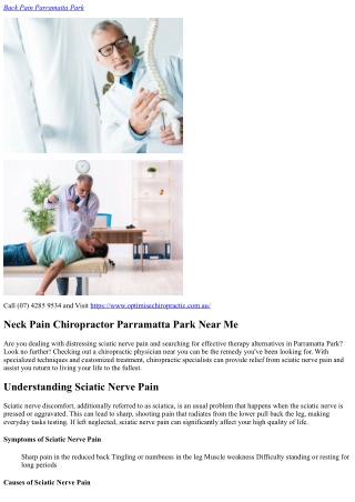 Herniated Disc Treatment Chiropractor Parramatta Park (07) 4285 9534