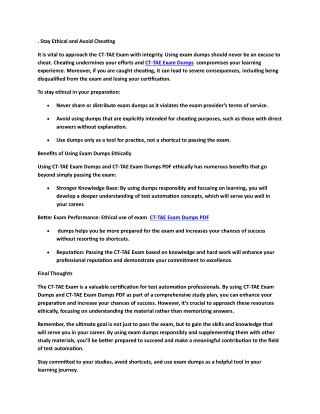 CT-TAE Exam Dumps PDF