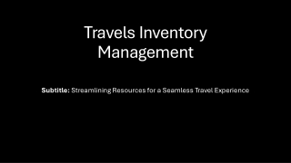 Travels Inventory Management