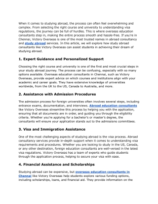 What Makes Victory Overseas the Top Abroad Consultancy in Chennai?