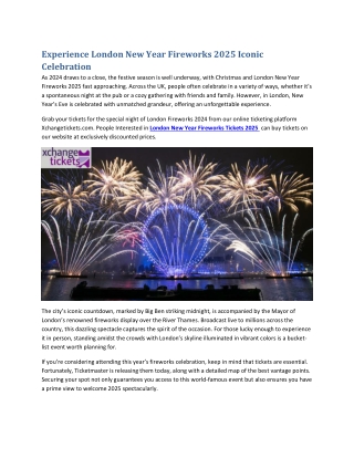 Experience London New Year Fireworks 2025 Iconic Celebration