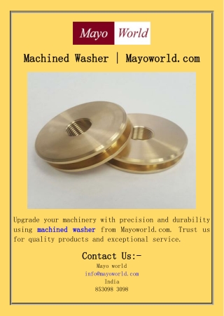 Machined Washer  Mayoworld.com
