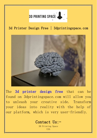 3d Printer Design Free  3dprintingspace.com