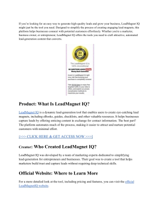 LeadMagnet IQ Review: Save Time and Boost Conversions