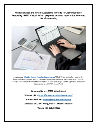What Services Do Virtual Assistants Provide for Administrative Reporting - MMC Virtual Assist prepares detailed reports