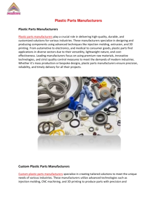 Plastic Parts Manufacturers