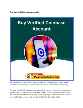Buy Verified Coinbase Accounts market