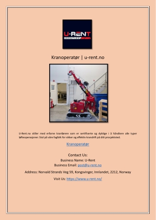Kranoperatør | u-rent.no