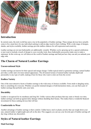 Leather Earrings: Release Your Edgy Side with These Fashionable Accessories