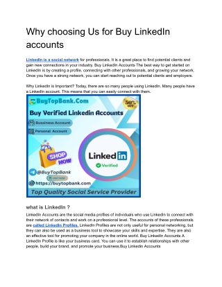 Why choosing Us for Buy LinkedIn accounts