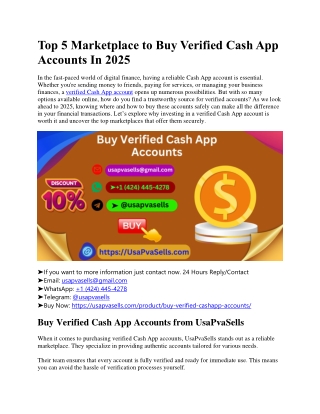 Top 5 Marketplace to Buy Verified Cash App Accounts In 2025