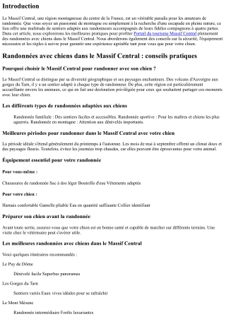 Randonnées avec chiens dans le Massif Central : conseils pratiques