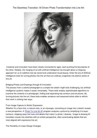 TheSeamlessTransitionAI-DrivenPhotoTransformationintoLineArt