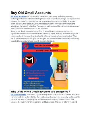 Buy Old Gmail Accounts