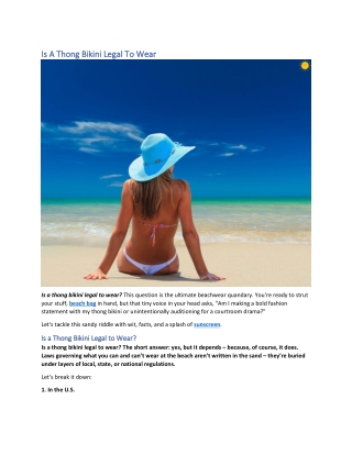 Is A Thong Bikini Legal To Wear