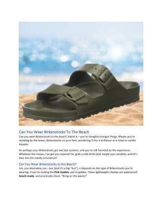 Can You Wear Birkenstocks To The Beach