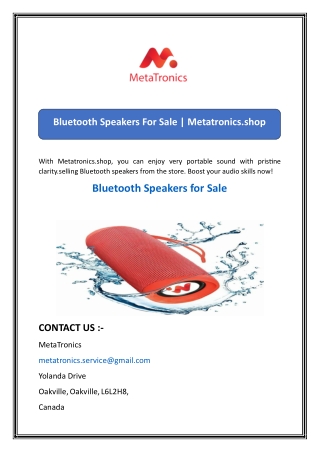 Bluetooth Speakers For Sale  Metatronics.shop