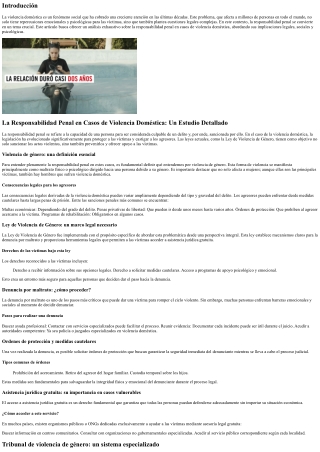 La Responsabilidad Penal en Casos de Violencia Doméstica: Un Estudio Detallado