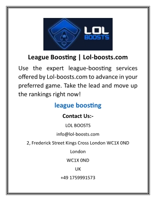 League Boosting  Lol-boosts.com