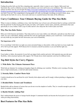 Curvy Confidence: Your Ultimate Buying Guide for Plus Size Belts and the Best Fe