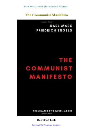 DOWNLOAD eBook The Communist Manifesto