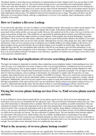 How to Reverse Search a Phone Number - A Comprehensive Guide to Uncovering Calle