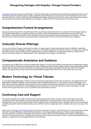 Honoring Legacies with Concern: Chicago Funeral Services