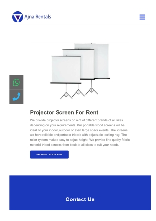 Projector Screen For Rent In Bangalore (Audio Visual Rental)