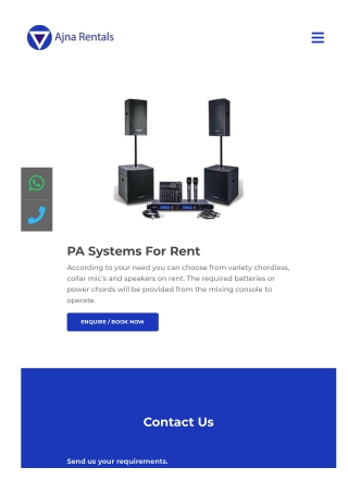 Speakers and mic on rent in Bangalore with amplifier