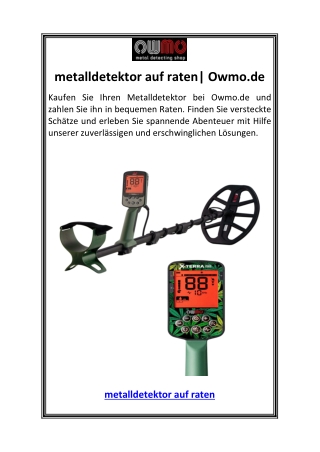 metalldetektor auf raten Owmo.de