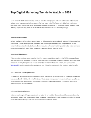 Top Digital Marketing Trends to Watch in 2024