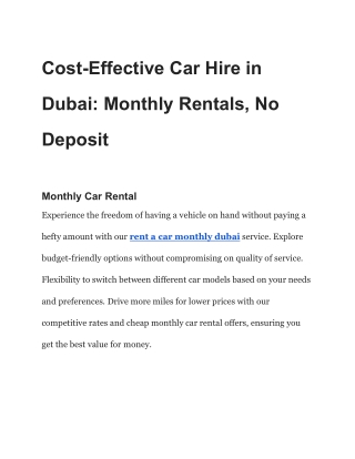 Cost-Effective Car Hire in Dubai_ Monthly Rentals, No Deposit (1)