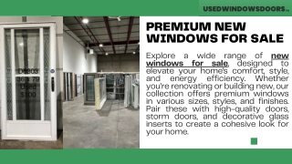 High-Quality New Windows for Sale  Used Windows Doors
