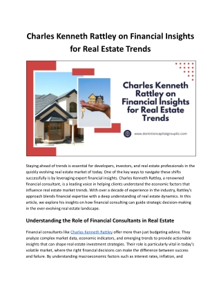 Charles Kenneth Rattley on Financial Insights for Real Estate Trends