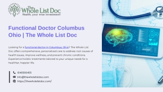 Functional Doctor Columbus Ohio  The Whole List Doc