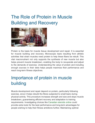 The Role of Protein in Muscle Building and Recovery