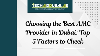 Choosing the Best AMC Provider in Dubai Top 5 Factors to Check