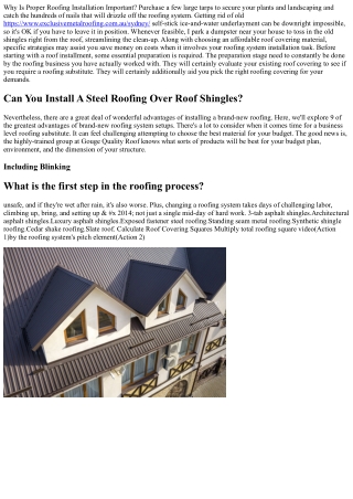 What Occurs Throughout The Roofing System Installation Process?