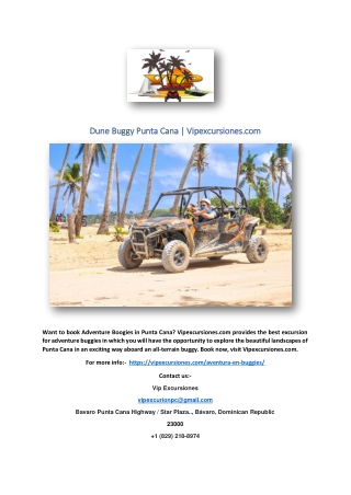Dune Buggy Punta Cana | Vipexcursiones.com