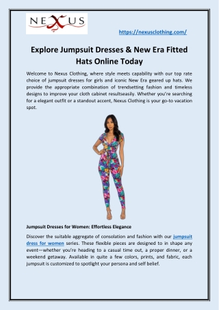 Explore Jumpsuit Dresses & New Era Fitted Hats Online Today