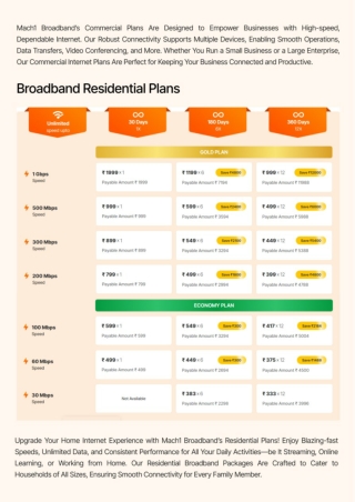 Broadband Residential Plans