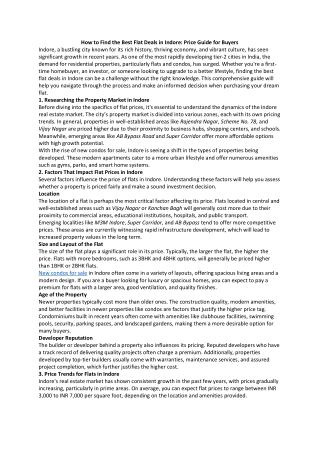 How to Find the Best Flat Deals in Indore