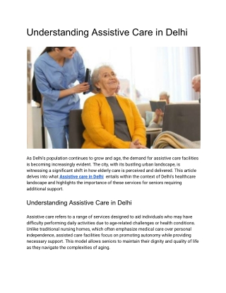 _Understanding Assistive Care in Delhi