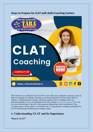 Steps to Prepare for CLAT with Delhi Coaching Centers