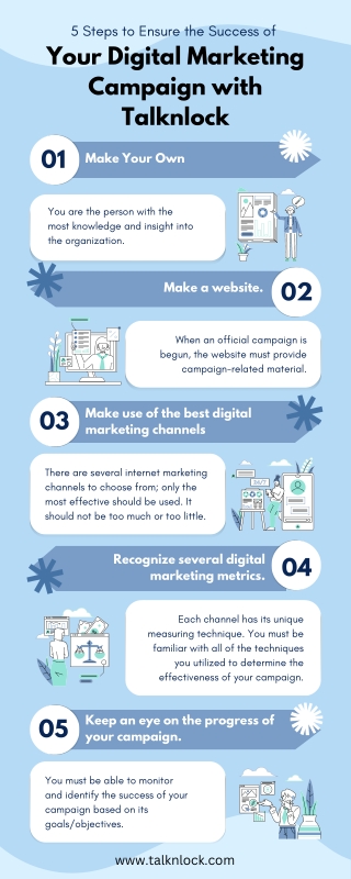 Blue Illustrative Digital Marketing Campaign Infographic