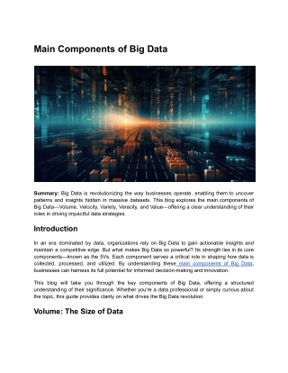 Main Components of Big Data