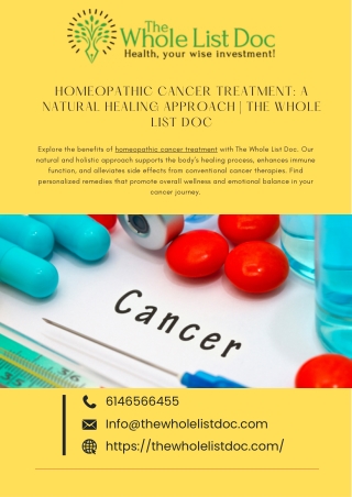 Homeopathic Cancer Treatment A Natural Healing Approach  The Whole List Doc