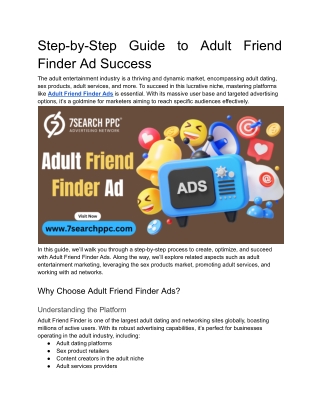 Step-by-Step Guide to Adult Friend Finder Ad Success